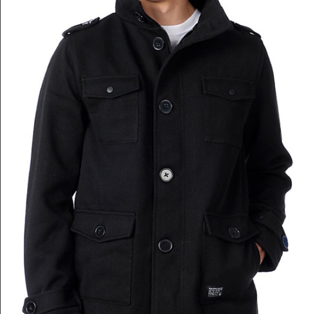 Krew Manchester Black Herringbone Jacket Small